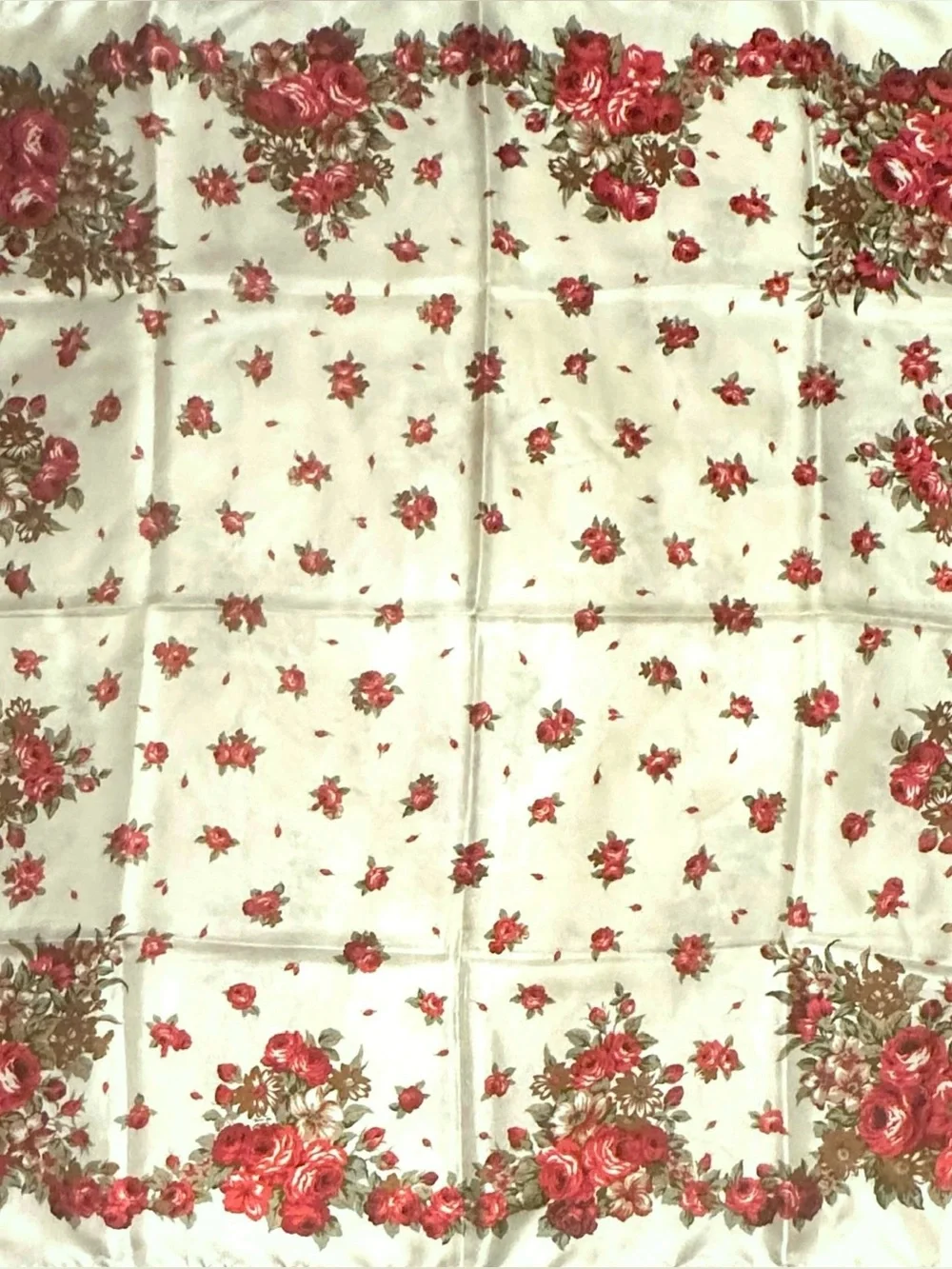 SUNKYUNG SA VINTAGE FLORAL ROSE PRINT LARGE SCARF 🌹